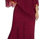 Women's Plus Size Cape Dress with Chiffon Overlay Gown Formal Evening Lace Long Mermaid Dresses 2025 Size 14W