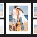 YESKAY Collage Picture Frame for 8x10 and 4 5x7 Pictures Display,5 Opening Family Photo Frames with Tempered Glass Wall Decor(Rustic Black_1 Pack)