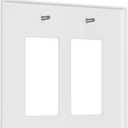 Decorative Outlet Covers Rustic Eucalyptus Leaves Green Leaf 2 Gang Light Switch Cover Plate Double Rocker Wall Plate Switch Plate Covers Faceplate for Bedroom Home Decor 2 Pack