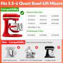 Flex Edge Beater Compatible with KitchenAid 5.5-6 Quart Bowl-Lift Stand Mixers, 6QT Paddle Attachment Replacement with Silicone Scraper, Heavy Duty Mixer Accessories, Dishwasher Safe