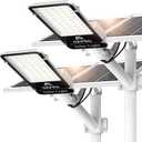 OKPRO 2PACK 20000W Solar Street Lights Outdoor, 7000K Solar Street Light Dusk to Dawn, Heavy Duty Outdoor Street Lights, Wide Angle with Remote Control, IP66 Waterproof