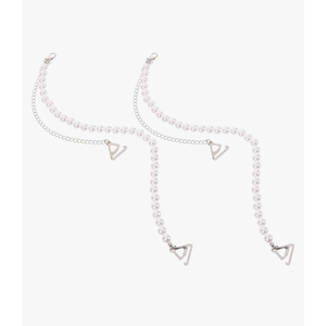 1 Pair Adjustable Straps Pearl Bra Straps Underwear Strings Invisible Non- Skid Bra Belt for Bra Tops Dress Accessories