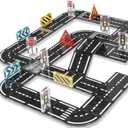 Magnetic Tiles Road Expansion Pack 48 PCS, Magnet Road Tiles for Kids Ages 3-5 4-8 5-7, Expansion Magnetic Building Blocks Educational STEM Creativity Toys 3+ Year Old Boys & Girls Toddlers Kids Gifts