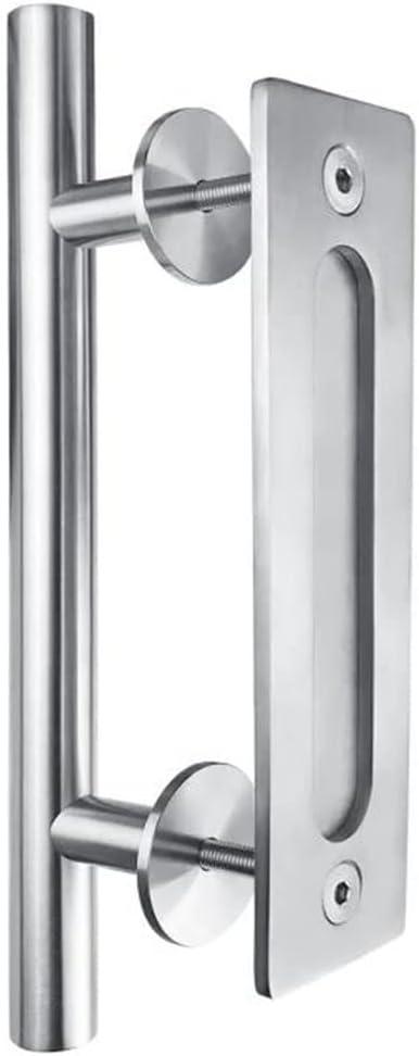 10" Stainless Steel Sliding Barn Door Handles and Pulls Flush Hardware Set,Double Side,Anti-Rust Anti-Corrosion,Easy Install