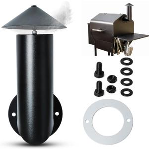 Pellet Grill Smoke Stack Chimney Replacement for Pit Boss, Traeger & Camp Chef, Adjustable Smoker Chimney with Umbrella, Gasket & Mounting Hardware