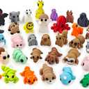 50 pcs Animal Figurines, 3D Printed Animal Figurines Set, Articulated, Party Favors, Pocket Fidget Toys Bulk, Goodie Bag Stuffers, Easter Basket Stuffers, for Boys Girls Toddlers, Classroom rewards