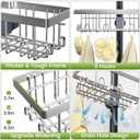 vorona Shower Caddy Hanging, 3 Tier Adjustable Rustproof Shower Organizer Hanging, Anti-Slip Buckle, Stainless Steel Shower Racks for Inside Shower with 8 Hooks, Shower Rack Bathroom Accessories