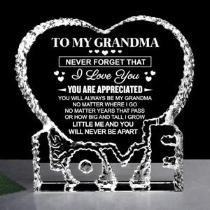 ZHSHWAT to My Grandma Heart-Shaped Crystal Keepsake Gift from Grandchildren Granddaughter Grandson | Perfect for Birthday, Mother's Day, Valentine's Day & Anniversary