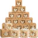 50 Sets Wedding Candles Favors Bridal Shower Thank You Gifts for Guest Christmas Rustic Wood Candle Holders Bulk Tealight Holder Baptism Favors(Light Brown)