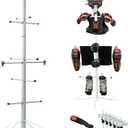 Ceaz Hockey Gear Drying Rack - Metal Tree Dryer Stand for Hockey Equipment - Organizer to Dry and Store Sports Gear - Includes Skate Sharpening Tool and 6 Hanging Clips
