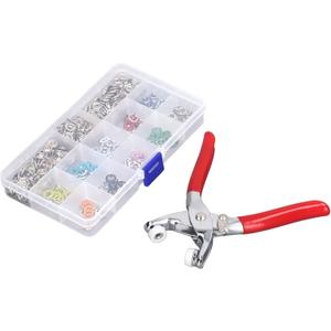 Metal Snap Button Kit - Snap Fastener Tool for Sewing Clothing Leather Crafting, 400 Sets in 10 Colors 9.5mm with Storage Box