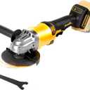 Cordless Angle Grinder Compatible with Dewalt 20V Max Battery(NO Battery) Brushless 4-1/2" Angle Grinder for Cutting, Griding, Polishing(10000RPM) (NO Wheels) (Yellow and Black)