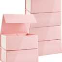 Stockroom Plus 6-Pack Magnetic Pink Gift Boxes with Lids, 9.5 x 7 x 4 Inches - Bridesmaid Proposal Box Bulk - Birthday Gift Boxes for Jewelry Storage
