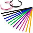 Lewtemi 12 Pcs Anodized Aluminum Bracelet Blanks Stamping Blanks Engraving Colorful Metal Stamp Bracelet for Jewelry Making DIY(7 x 0.25 x 0.05 Inch,Vivid Color)