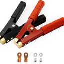 2PCS Battery Jumper Cable Clamps, Govel Heavy Duty Pure Copper Alligator Clips Jumper Cables Boost Clamp, Car Battery Charger Clamps, Suitable for Car Auto Vehicle Boat (Red & Black)