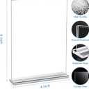 EHWINE 10 Pack Acrylic Sign Holder 4x6, Double-Sided Stand up Table Top Sign Holders, Clear Acrylic Picture Frame Paper Holder Display Stand for Office Business Store Wedding Party