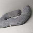 Momcozy Pregnancy Pillows for Sleeping, U Shaped Full Body Maternity Pillow with Removable Cover - Support for Back, Legs, Belly, HIPS for Pregnant Women, 57 Inch Pregnancy Pillow for Women, Grey