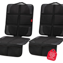Kaiphy Car Seat Protector with Thick Padding + XL Large Car Seat Cover for Child Car seat, Eco Friendly Waterproof & Durable Fabric Storage Pockets Protect Fabric or Leather Seats 1 Pack (Black)