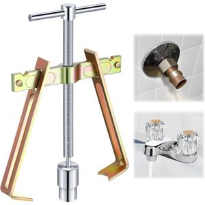 Enhon Faucet Handle Puller, Compression Sleeve Puller Tool with 1/2 Inch Compression Sleeve Removal Adapter, Adjustable Handle Sleeve Puller, Corroded & Frozen Supply Stops, Compression Ring Puller