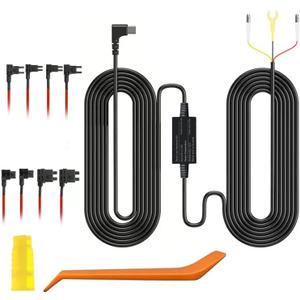 Car Camera Acc Multi-Size Hardwire Kit for Dash Camera, USB C Power Port, Low Voltage Protection, 24 Hour Parking Monitor