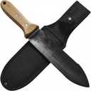 Hori Hori Garden Knife with Sheath 6" Stainless Steel Blade, Wood Handle, Full Tang, Cutting Edge for Weeding, Digging, Planting Heavy Duty Gardening Tool with Hanging Hole