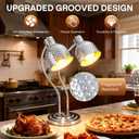 Food Heat Lamp - 500W Commercial Food Warmer Lamp 2-Head Portable Electric Heat Lamps Catering Warming Light for Buffet Parties Restaurant Kitchen, Silver