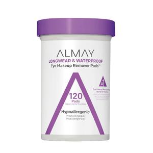 Almay Makeup Remover Pads, Longwear & Waterproof, Hypoallergenic, Fragrance-Free, Dermatologist & Ophthalmologist Tested ), 120 count