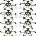 Led Garage Lights 8 Pack 200W Super Bright Ceiling Led Shop Lights, E26/E27 Base, 6500K, 22000LM Deformable Garage Light Ideal for Basement, Attic and Workshop Commercial Bay Lighting