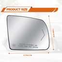 Passenger Right Side Heated Mirror Glass - Side View Heated Convex Mirror Glass with Rear Holder and Turn Signal, Replacement For Toyota 2008-2017 Sequoia 2007-2020 Tundra Passenger Side Mirror