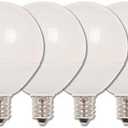 Westinghouse 4513120 60W Equivalent G16-1/2 Dimmable Soft White LED Light Bulb with Candelabra, 4 Count (Pack of 1)