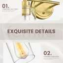 FEMILA Bathroom Vanity Light,Farmhouse Modern Vanity Lighting fixtures,Vintage Wall Lamp, Champagne Gold Finish with Clear Glass Shade,4FYC56B-3W BG
