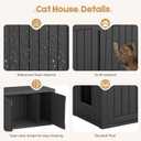 Cat Litter Box Enclosure, Covered Cat Litter Box with Adjustable Partition, Multi-Functional Hidden Enclosed Litter Box Furniture, Easy to Clean & Assemble, Black