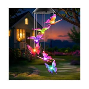 Mom Grandma Nana Gifts for Mothers Day, Birthday Gardening Gifts for Women Wife Sister, Winzwon Solar Lights Outdoor Wind Chimes for Outside Garden Yard Patio Porch Decor Butterfly Decorations