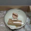 CAROTE 12Inch Nonstick Deep Frying Pan with Lid, 5.5 Qt Jumbo Cooker Sauté Pan with Pour Spout, Skillet Induction Cookware, Non Stick Cooking Pan Kitchen Pan PFOA Free, White Granite