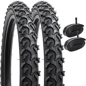 YUNSCM 2-PCS 16" Mountain Bike Tires 16x1.95/53-305 and 16" Heavy Duty Bike Tubes Schrader Valve Compatible with Off Road Bike 16x1.90 16 x 1.95 16x2.0 Bicycle Tires and Tubes (Y-1108)