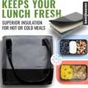 Bentoheaven Insulated Lunch Tote for Work - Durable Materials, Variable Strap/Handle, Wide Opening - Cooler Lunch Bag for Women & Men - Fits all major Bento Lunch Boxes and Other Containers (Gray)