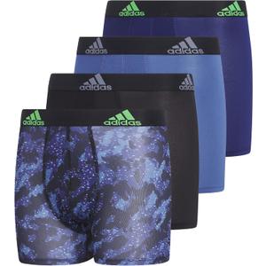 adidas Youth Performance Boxer Brief, Kids Underwear, Athletic Fit Microfiber Boxer Briefs (Small, Galaxy Camo Black-dark Blue/Dark Blue/Black)