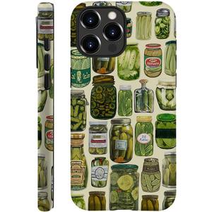 Case Compatible with iPhone 15 Pro Max,Scratch Resistant Hybrid 2-Layer Hard Shell Phone Case,Pickle Dill Collage Green