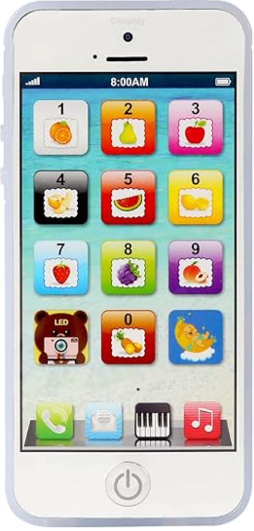 Cooplay Learning Smart Phone Toy Music Lullaby Song Touch Screen Type-C Recharable Cell Phone Mobile Yphone for Toddler Baby
