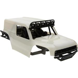 MEUS RACING MB24 SCX24 Body 5.2in 132MM Body Shell ABS+Nylon Carbon Fiber Chassis for 1/24 Axial SCX24 Bronco JLU B-17 C10-(Primary Color) (White)