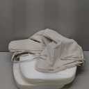 AAAAAcessories D-Shaped Chair Cushions, 2" Thick Dining Chair Pads with Ties and Removable, Machine-Washable Cover, 17" x 16", Set of 2, Natural Linen