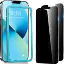 SMARTDEVIL 2Pack Privacy Screen Protector for iPhone 14 Plus/ iPhone13 Pro Max with Easy Installation Frame, 9H Anti-Spy Privacy Tempered Glass Film, Anti-Shatter, Bubble Free