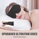 YIVIEW Sleep Mask for Side Sleeper, Complete Light Blocking 3D Sleeping Eye Mask, Soft Breathable Eye Cover for Women Men, Relaxing Zero Pressure Night Blindfold, Black