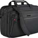 VANKEAN Laptop Briefcase for Men Women, Fits Up to 17.3 Inch Laptop Expandable Premium Laptop Shoulder Bag Water-Repellent Messenger Bag Computer Bag for Travel/Business-Black