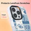 ChiCsFleur for iPhone 12 Pro Max Case, TPU Phone case with Camera Protection for Women Girls Teens - Blue Coastal Holiday Palm Shell Sailor Moon Collage Ocean Gift Vintage Sorority Aesthetic Unique