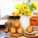 TBD Decor 36Pcs Fall Pumpkin Ornaments Mini Orange Pumpkin Ball Ornaments for Tree Fall Hanging Pumpkin Decorations for Thanksgiving Halloween Home Decor