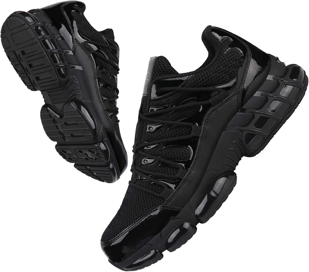 LIANGGO Steel Toe Shoes for Men Women Composite Toe Safety Work Non Slip Industrial Air Cushion Tennis Sneakers Black