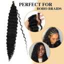 Deep Wave Crochet Hair 30 Inch 3 Packs Long Ocean Wave Curly Braiding Hair Extensions Synthetic Curly Crochet Hair for Black Women(30 Inch, 3pack, #1B)