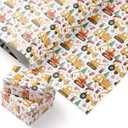 PlandRichW Construction Christmas Wrapping Paper 4028 Inch Jumbo Sheets, Non-Tear Bulk Gift Wrap - Cute santa with Hat Trucks, Cranes, Excavators & Xmas Trees - 4 Pre-Cut Sheets for Kids & Adults