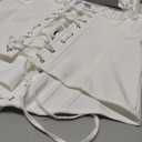 Scarlet Darkness Corset Tops for Women Lace Up Overbust Corset Ruffle Bustier Top (White, M)